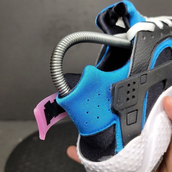 Nike Huarache Run Shoes Youth Sz 6 Black Blue Trainers Sneakers - Picture 8 of 9